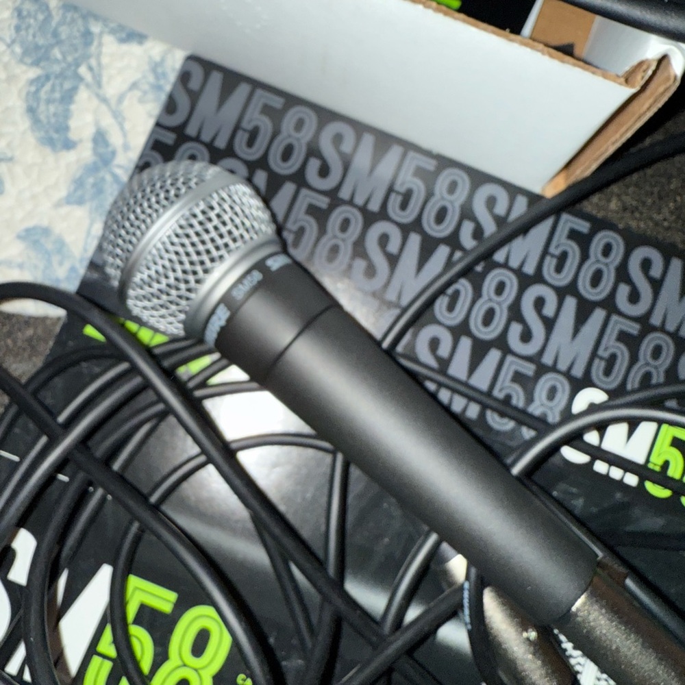 Shure Black and Silver Dynamic Microphone